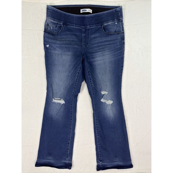 Old Navy Denim - Old Navy Jeans Womens 18 Plus Blue Medium Wash High Rise Bootcut Pull On Stretch